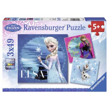 Puzzle Frozen Elsa, Anna si Olaf 3X49 piese Ravensburger