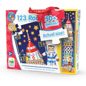 Puzzle inalt de podea, The Learning Journey, Racheta 123, Multicolor