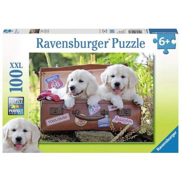 Puzzle, Ravensburger, Catei in valiza, 100 piese, Multicolor
