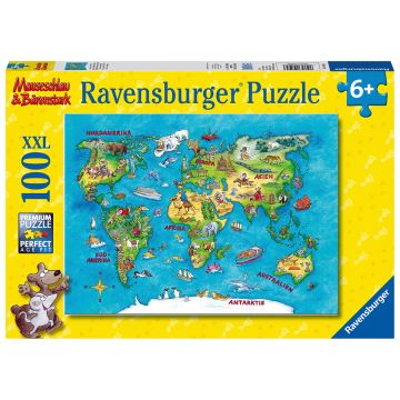 Puzzle, Ravensburger, Harta Calatorii, 100 piese, Multicolor