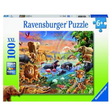 Puzzle, Ravensburger, Izvor in jungla, 100 piese, Multicolor