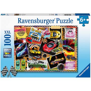 Puzzle, Ravensburger, Masini de curse, 100 piese, Multicolor