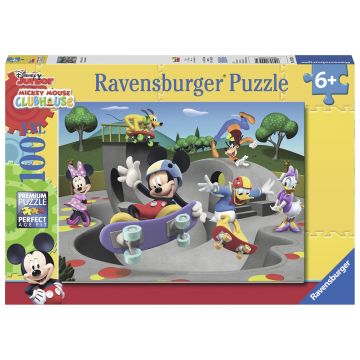 Puzzle, Ravensburger, Mickey cu skateboard, 100 piese, Multicolor