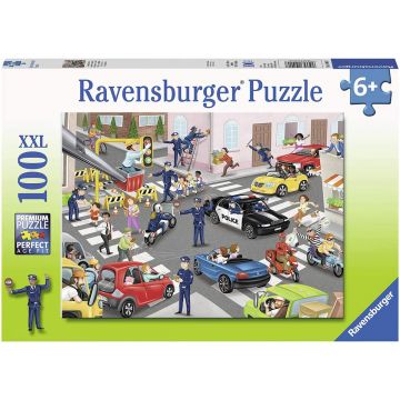 Puzzle, Ravensburger, Patrula de politie, 100 piese, Multicolor