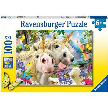 Puzzle, Ravensburger, Selfie cu unicorni, 100 piese, Multicolor
