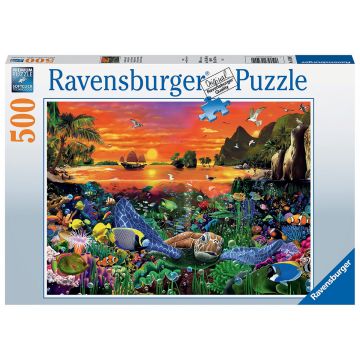 Puzzle, Ravensburger, Testoasa, 500 piese, Multicolor