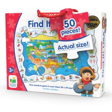 Puzzle si joc harta SUA, The Learning Journey, Multicolor