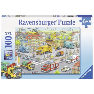 Puzzle utilaje in oras 100 piese Ravensburger
