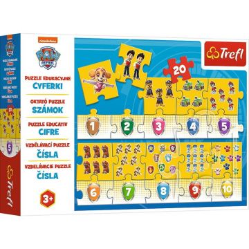 Trefl - Puzzle educativ Numere Patrula catelusilor , Puzzle Copii, piese 20 Trefl - Puzzle educativ Numere Patrula catelusilor , Puzzle Copii, piese 20