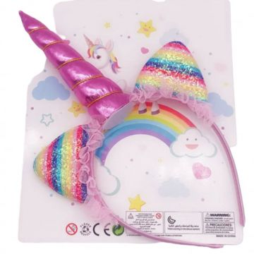 Bentita de par Unicorunul multicolor cu paiete curcubeu