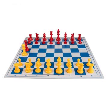 Combo set Blue Red: Tabla PVC alb albastru + Piese rosu galben