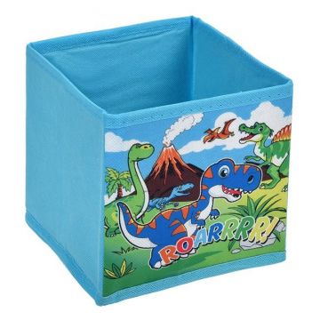 Cutie depozitare,imprimeu dinozauri,textil,15x15x15 cm