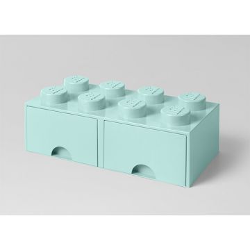 LEGO® Cutie depozitare - LEGO Brick Drawer 2x4, Aqua Blue (40061742)