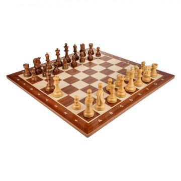 Piese sah Staunton 6 Dubrovnik cu Tabla de sah - lemn mahon 55 x 55 mm