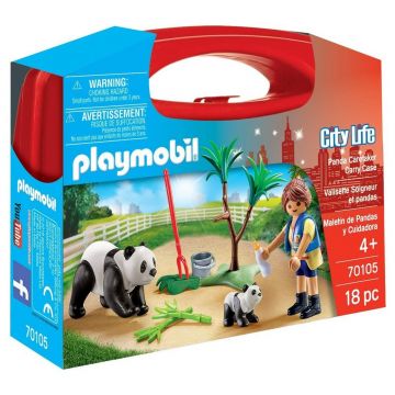 Playmobil City Life, Set Portabil Ursuleti panda, 70105, Multicolor