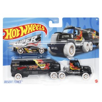 Set Camion Si Masina Sport Hot Wheels Desert Force