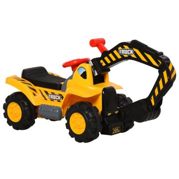 Excavator 4 in 1 HOMCOM, pentru copii 3-8 ani, 98x30x46cm | Aosom RO