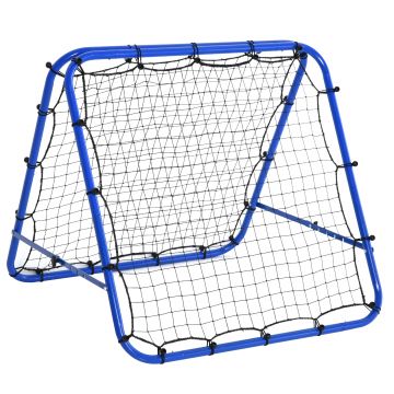 HOMCOM Plasa de fotbal pliabila din PE si metal, cu unghi reglabil si cuie, 100x95x90 cm, albastru | AOSOM RO