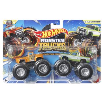 HOT WHEELS MONSTER TRUCK SET 2 MASINI SCARA 1 LA 64 HI-TAIL HAULER SI SILVERADO