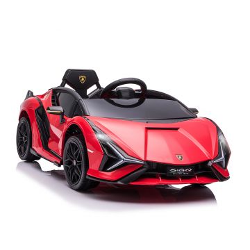 Masina electrica HOMCOM pentru copii 12V Lamborghini, telecomanda, viteza 3-8 km/h, 108x62x40cm, Rosie | AOSOM RO