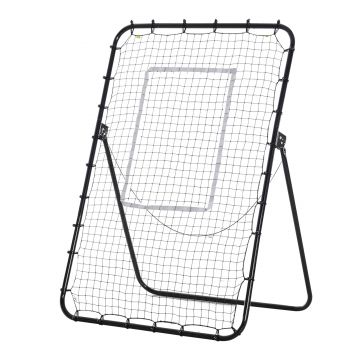 Plasa de fotbal Rebounder pliabila cu Ținta, Înaltime si Unghiuri reglabile, Metal si PE, 123x73x178.5cm, Negru HOMCOM | Aosom RO