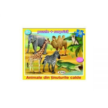 Puzzle - Animale din tinuturile calde (30 de piese) 3 ani+