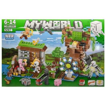 Set de constructie LB Minecraft My World cu parti mobile si efecte luminoase, 653 piese