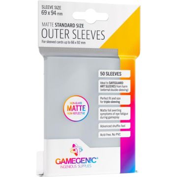 Sleeve-uri Gamegenic - Outer Sleeves Matte Standard Size (50 bucati)