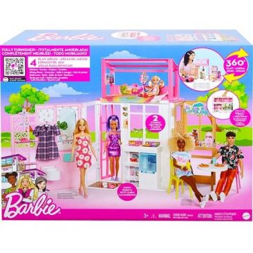 Casuta de papusi Barbie pliabila, multicolor
