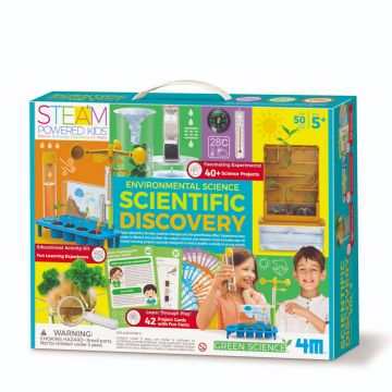 Kit stiintific cu 42 experimente STEAM Kids, 4M, Descoperiri stiintifice, Vol 2, Mediul inconjurator