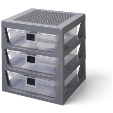 LEGO® Organizator cu 3 sertare LEGO STORAGE 40950003, gri