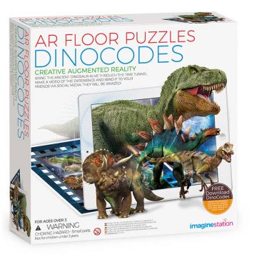 Puzzle de podea cu realitate augmentata 4M, Dinozauri, 16 piese
