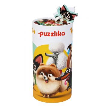 Puzzle din lemn, Cubika, 5 In 1 Catelusi