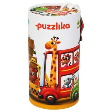 Puzzle din lemn, Cubika, Animale in calatorie, 20 piese