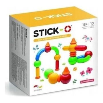 Set 10 piese de construit Magformers, Cu magnet, Multicolor