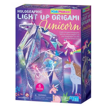 Set creativ origami holografic, 4M, Unicorn cu lumini