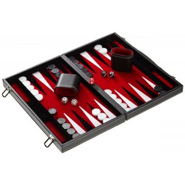 Set joc table Backgammon in stil Casino - Compact- 38x47 cm - Rosu