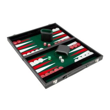 Set joc table Backgammon in stil Casino Mediu - 45x57 cm - Verde