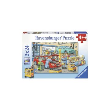 Ravensburger - Puzzle Vulcanizare si benzinarie, 2x24 piese