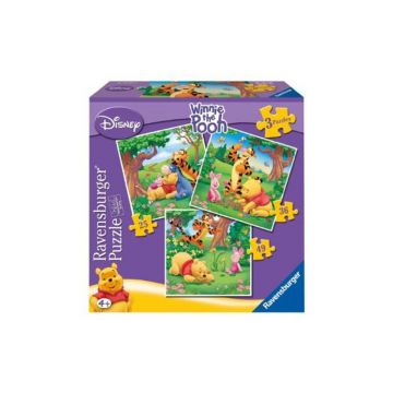 Ravensburger - Puzzle Winnie the pooh, 3 buc in cutie, 25/36/49 piese