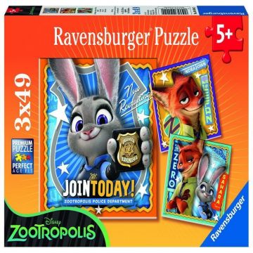 Ravensburger - Puzzle Zootopia, 3x49 piese