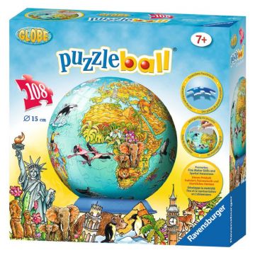 Ravensburger - Puzzle 3D Globul Lumii, 108 piese