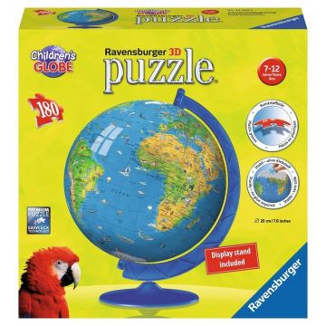 Ravensburger - Puzzle 3D Globul Lumii pentru copii, 180 piese