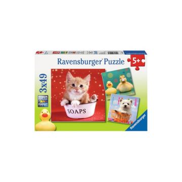 Ravensburger - Puzzle Animale adorabile, 3x49 piese