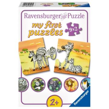 Ravensburger - Puzzle Familii Animale, 9x2 Piese