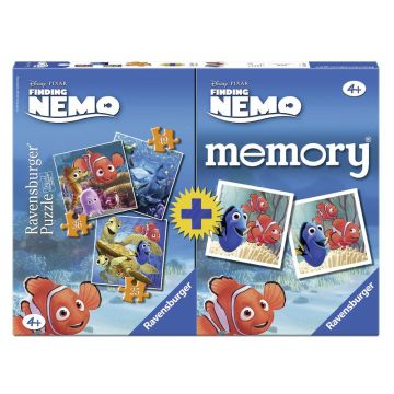 Ravensburger - Puzzle + Joc Memory Nemo, 3 buc in cutie 25/36/49 Piese