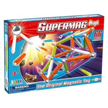 Supermag - Set constructie Maxi Neon, 66 piese