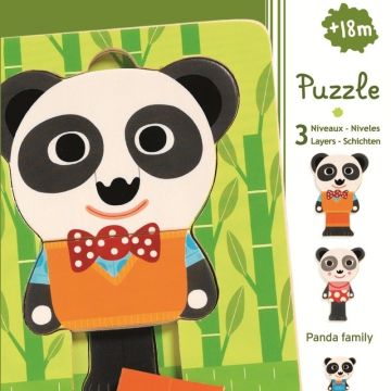 Djeco Puzzle straturi familia de panda