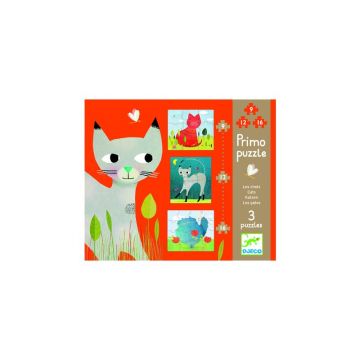 Djeco Set puzzle-uri progresive pisicute
