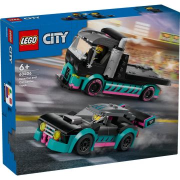 LEGO® City - Masina de curse si camion transportator de masini (60406)